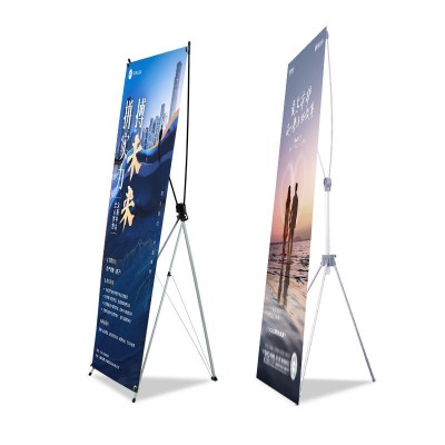 韩式X展架80x180便携广告海报易拉宝展示架立式防风伸缩门型架子图5