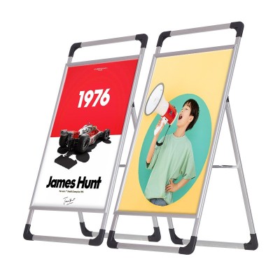 铝合金海报架户外手提立式双面海报架子落地式指示立牌广告展示架图5