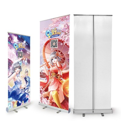 塑钢加强型易拉宝80x200挂画架户内海报架广告牌设计展示架子厂家图4