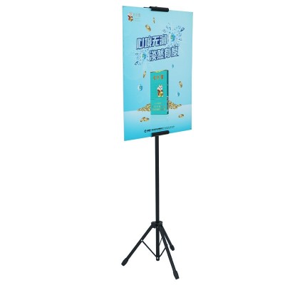 升降铁质三脚架磨砂款三脚架商场立牌展示架婚庆广告展示海报架图5