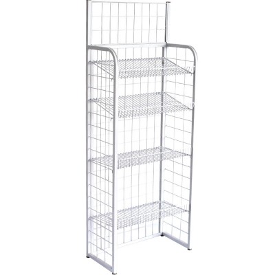 厂家多层可调节食品货架白色便利店商超展示架广告展架产品陈列架图5