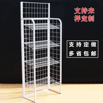 厂家多层可调节食品货架白色便利店商超展示架广告展架产品陈列架图2