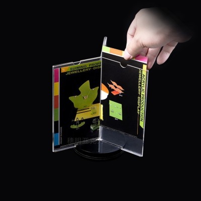 透明亚克力三面六面多面旋转创意台卡展示牌 餐饮菜单广告牌定制图2