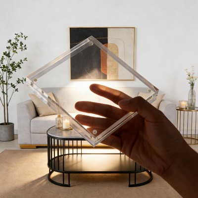 亚克力磁吸相框方形双面透明无框方形画框桌面摆台长方形厂家定制图3