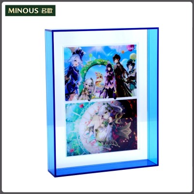 亚克力画框挂墙式摆台悬浮双面创意轻奢裱框半透彩色亚克 力相框图5