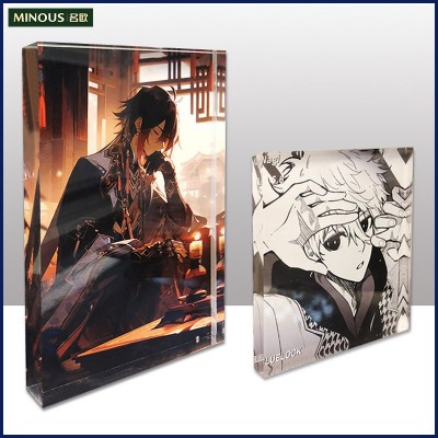 亚克力动漫吧唧砖二次元UV印刷漫画明星精雕水晶亚克力 立牌定制图2