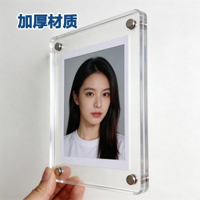 亚克力磁吸相框冰箱贴1寸强磁相框卡砖高清双面拍立得胶 片展示框图3