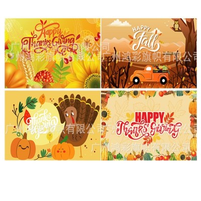 跨境新款感恩节背景布亚马逊南瓜节日横幅挂布派对气氛围装饰旗子图5