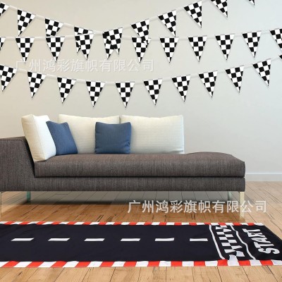 2026亚马逊赛车黑白跑道派对装饰跑道布新款赛车派对跑道背景布图4