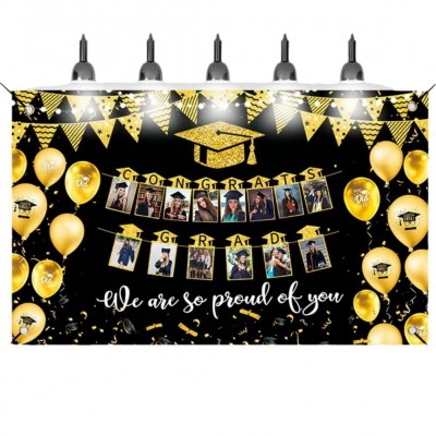 亚马逊黑金毕业季横幅背景布金色气球毕业帽毕业典礼派对挂旗对联图4