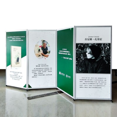 书画折叠挂画广告海报移动校园画廊画展八棱柱kt板隔断屏风展板架图4