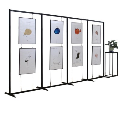 书画摄影展示架铝合金美术卷轴画框挂画架子厂家幼儿园绘画户外用图4