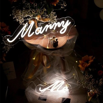 求婚室内布置marryme求婚灯嫁给我霓虹灯发光字牌婚礼表白仪式感图3