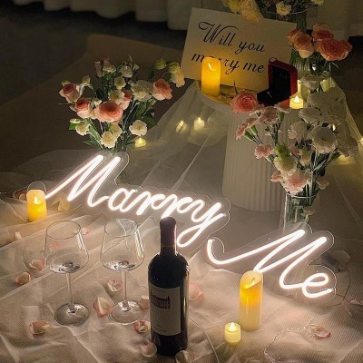 marryme嫁给我求婚灯霓虹灯发光字生日快乐led牌happybirthday燈图5