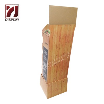 纸货架定制生产蔬菜瓦楞纸陈列架木纹纸质展示架水果展示盒工厂