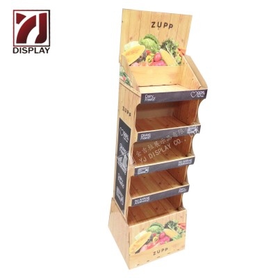 纸货架定制生产蔬菜瓦楞纸陈列架木纹纸质展示架水果展示盒工厂图4