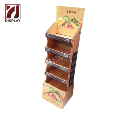 纸货架定制生产蔬菜瓦楞纸陈列架木纹纸质展示架水果展示盒工厂图5