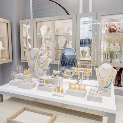 钢化玻璃展柜供应珠宝玉器展示柜商场阻燃板珠宝展柜不锈钢展示柜图2