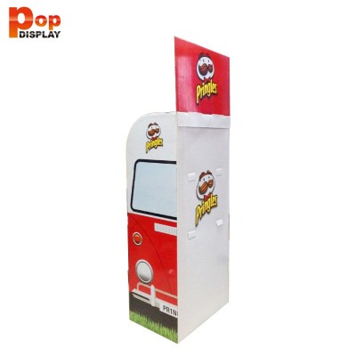 品客薯片纸展示架 三层直立落地薯片纸货架 零食落地纸展架图4