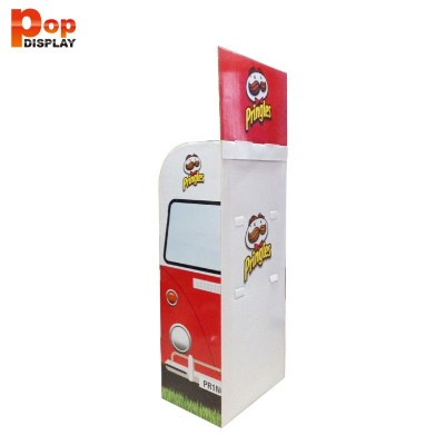 品客薯片纸展示架 三层直立落地薯片纸货架 零食落地纸展架图3