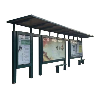 厂家批发复古户外智能候车亭灯箱创新仿古公交车站台广告候车亭图5