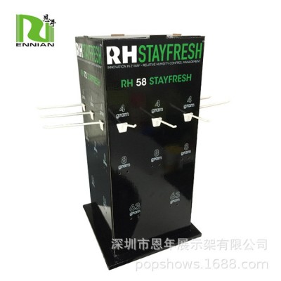 快餐盒展示架 纸质四面展示架含挂钩 旋转纸货架展示架图5