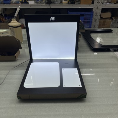 定制桌面式广告陈列发光展架智能眼镜展示架亚克力5V灯光可换画面图2