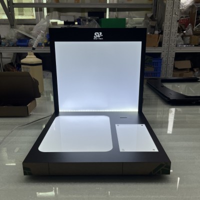 定制桌面式广告陈列发光展架智能眼镜展示架亚克力5V灯光可换画面图5