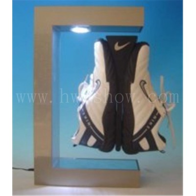 磁悬浮鞋架休闲运动促销展示柜L形凌空旋转发光商场橱窗货架摆件图3