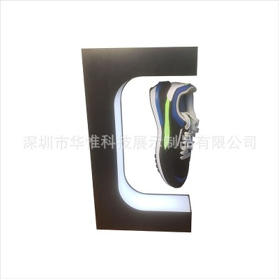 磁悬浮鞋架休闲运动促销展示柜L形凌空旋转发光商场橱窗货架摆件图5