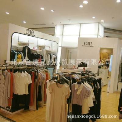 服装展示柜商用轻奢挂衣架女装店落地陈列柜服装店多层展示架图3