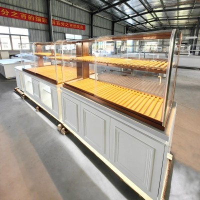 烘焙面包展示柜玻璃展柜蛋糕店中岛柜糕点甜品店玻璃陈列货架展台图4