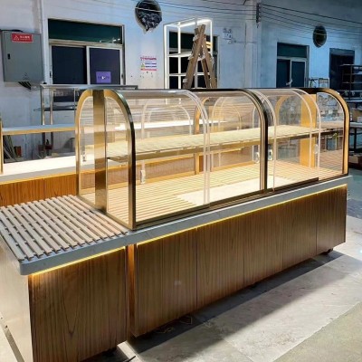烘焙面包展示柜玻璃展柜蛋糕店中岛柜糕点甜品店玻璃陈列货架展台图2