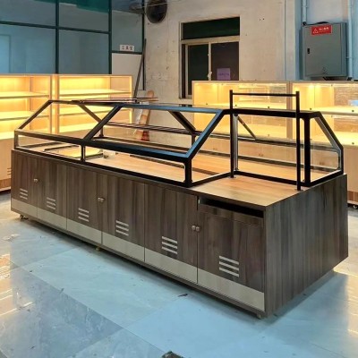 烘焙面包展示柜玻璃展柜蛋糕店中岛柜糕点甜品店玻璃陈列货架展台图3