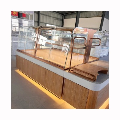 烘焙面包展示柜玻璃展柜蛋糕店中岛柜糕点甜品店玻璃陈列货架展台图5
