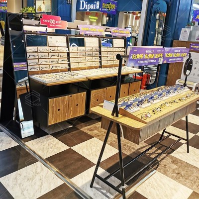 简约眼镜展示柜定制 商场眼镜展柜实木烤漆中岛柜太阳眼镜展示架图2