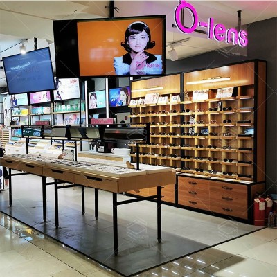 简约眼镜展示柜定制 商场眼镜展柜实木烤漆中岛柜太阳眼镜展示架图3