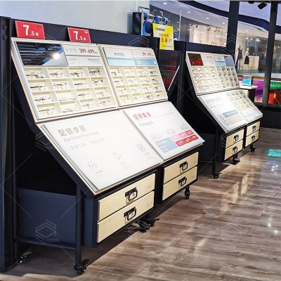 简约眼镜展示柜定制 商场眼镜展柜实木烤漆中岛柜太阳眼镜展示架图4