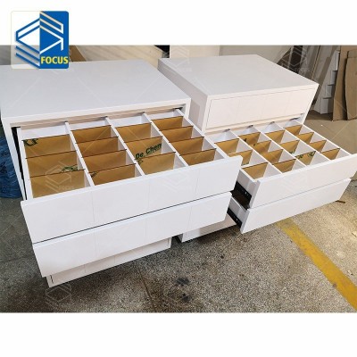 欧美风格眼镜展示柜陈列架多层抽屉简约带灯眼镜展示架台高级定制图2