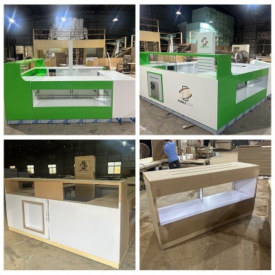 专属设计法式风精致雕花高端质感稳固耐用全店定制高端眼镜 展示柜图5