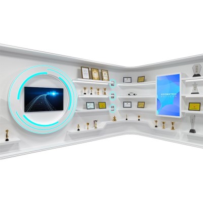 公司陈列展示柜中岛展厅文化墙体验桌烤漆展台异形展柜展示架图5