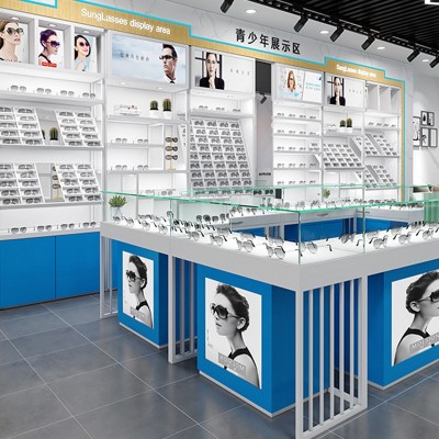 眼镜店柜台眼镜展示柜定制陈列放置玻璃中岛柜货架太阳眼镜展示架图4