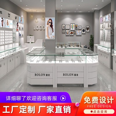 眼镜店柜台眼镜展示柜定制陈列放置玻璃中岛柜货架太阳眼镜展示架