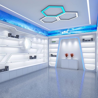 展厅烤漆展柜厂家化妆品展厅展示柜电子产品展柜样品企业 展厅展柜图3