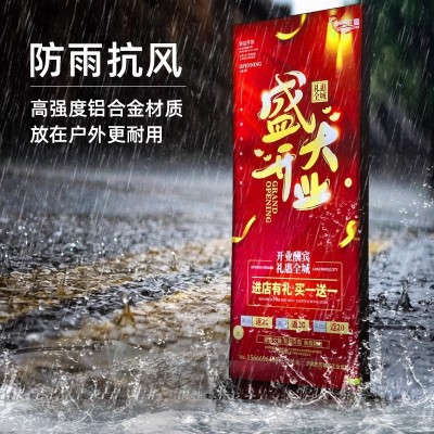 移动灯箱广告牌立式双面卡布发光展示牌店铺商用LED可移 动灯箱图2