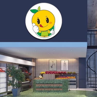 LED圆形广告牌灯箱uv软膜无边框展示牌奶茶店门头卡布挂墙式招牌图4