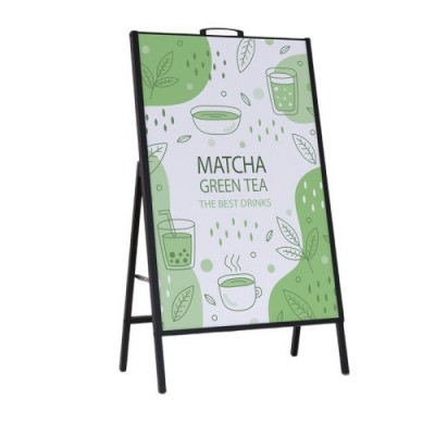 A型立牌铁质手提海报展架KT板展示架标识牌指引牌 折叠落地式展架图4