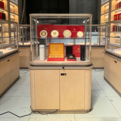玻璃展示柜礼品柜商用展示柜定制珠宝展示柜黄金首饰中岛展示台图2