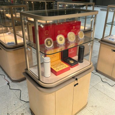 玻璃展示柜礼品柜商用展示柜定制珠宝展示柜黄金首饰中岛展示台图3