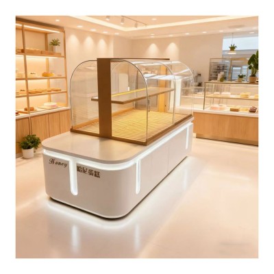 面包展示柜蛋糕柜冷藏柜边柜蛋糕甜品展示柜台超市中岛柜立式收纳图5